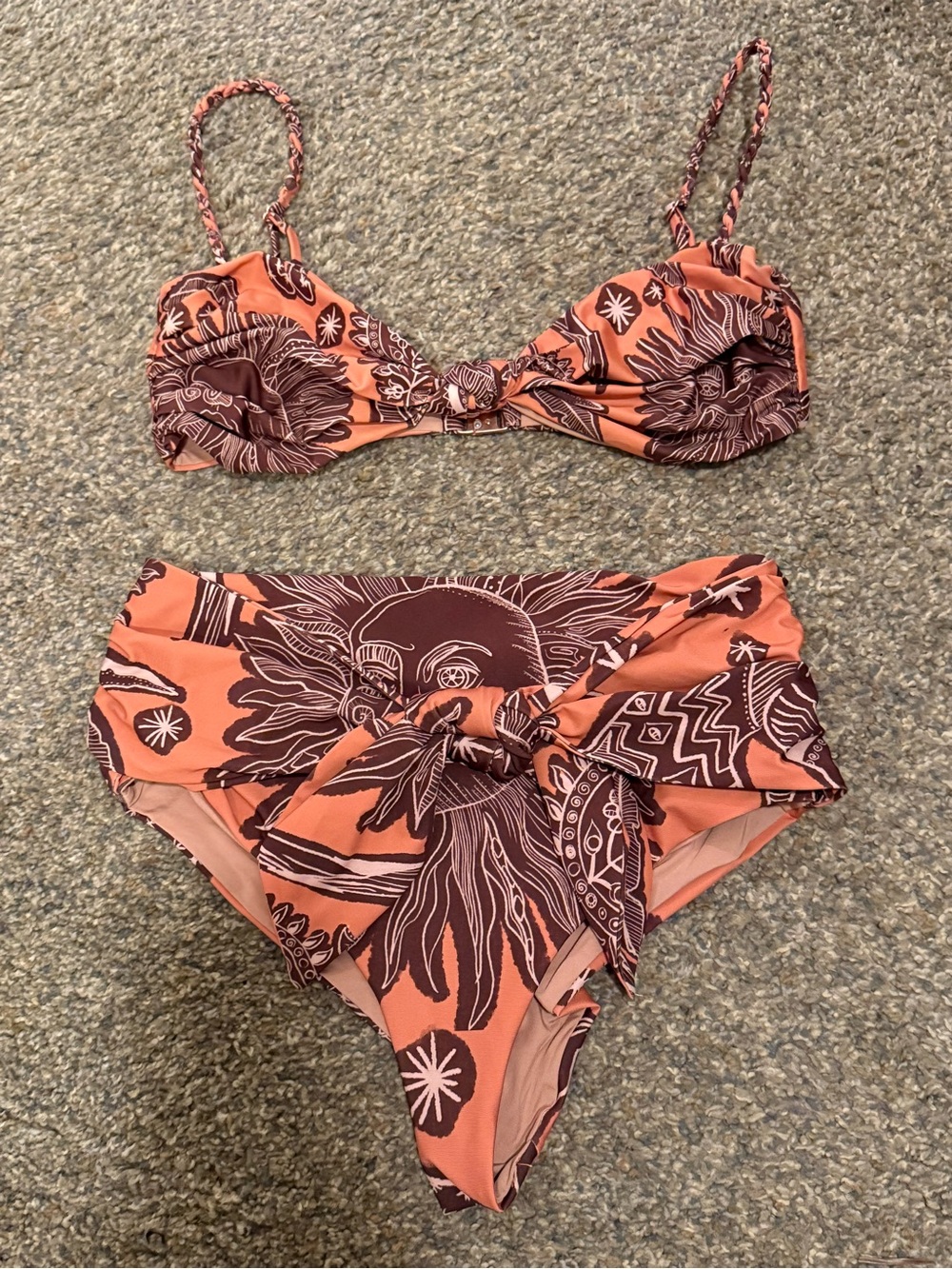 JOHANNA ORTIZ High-Waist Tie-Front Bikini Set Sz S $460 - Picture 5 of 11